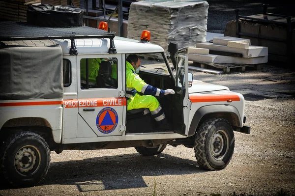 April 2020 Cornedo Vicentino Italy Italian Civil Defence Volunteer Veneto — Stock Photo, Image