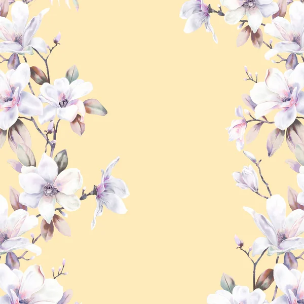 Aquarel Magnolia Flower Collectie — Stockfoto