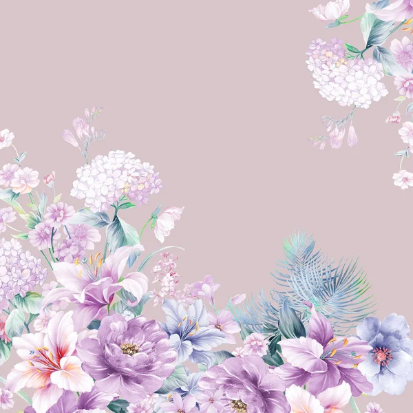 Violet Acuarelă Trandafir Floare — Fotografie, imagine de stoc