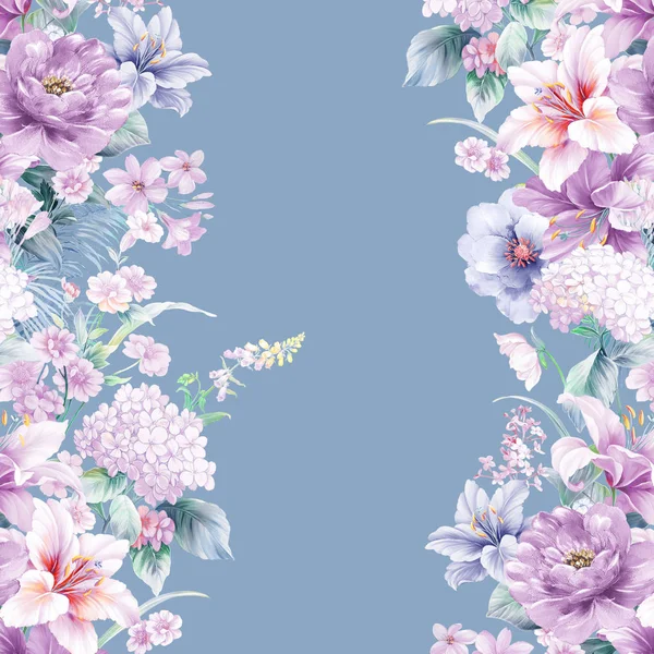 Lila Aquarell Rose Blume — Stockfoto