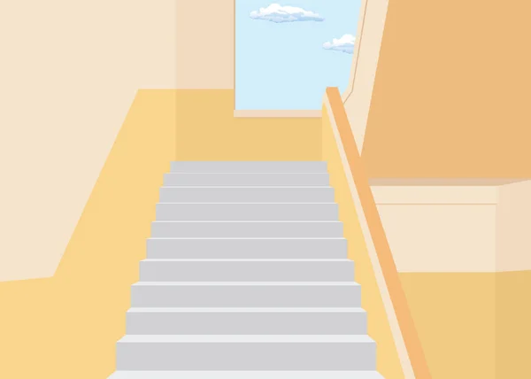 Escadaria subindo no prédio — Vetor de Stock
