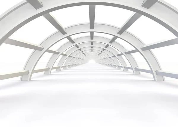 Abstract futuristic white bridge. 3D illustration — Stock Photo, Image