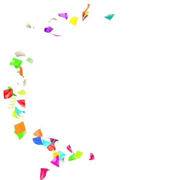 Confete multi-colorido voando em um círculo — Fotografia de Stock