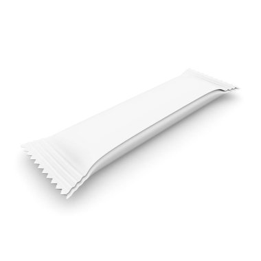 Boş paket şeker, tuz, biber, şeker ve diğer baharatlar, baharat ve ürünleri beyaz. 3D çizim