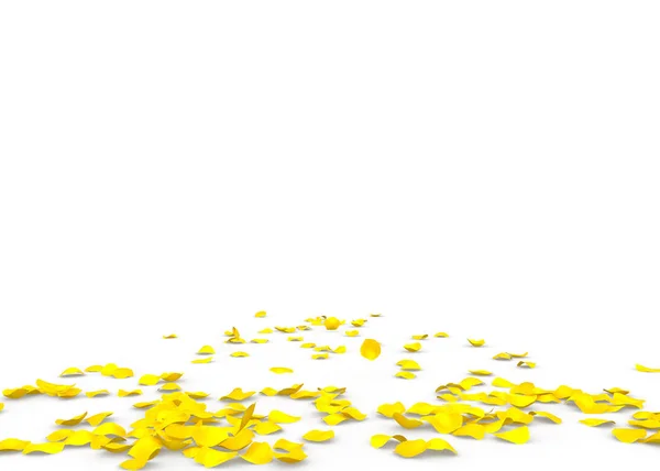 Pétalos de rosa amarillos esparcidos por el suelo —  Fotos de Stock