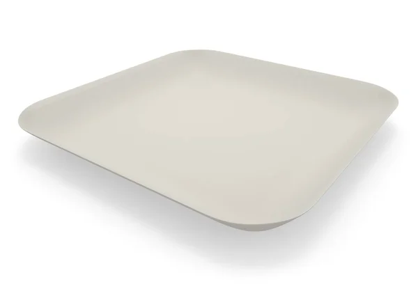 Eine Pappuntertasse für eine Mahlzeit auf weißem isolierten Hintergrund — Stockfoto
