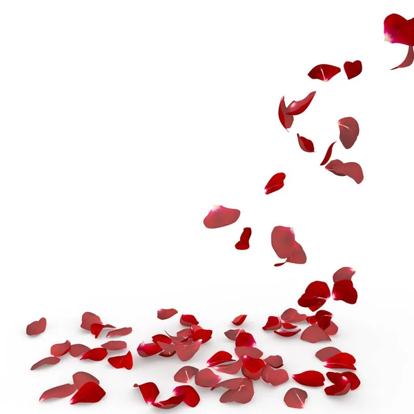 Płatki róż spadnie na podłogę — Zdjęcie stockowe