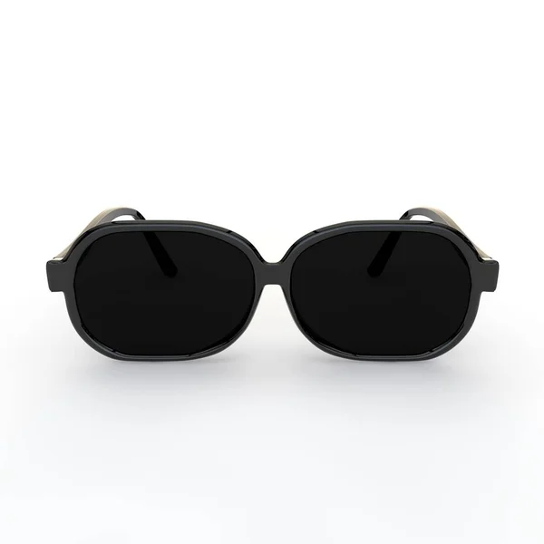 Sunglasses with black plastic frame on white isolated background — Stock Photo, Image