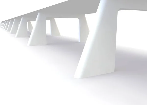 Pont blanc futuriste abstrait. rendu 3D — Photo