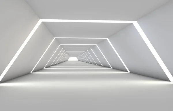 Abstract tunnel with gaps, with a reflective floor and ceiling — Stock Photo, Image