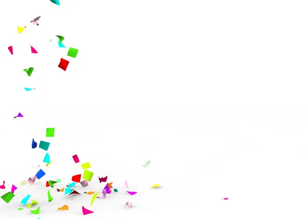 Bright and colorful confetti flying on the floor — Stock Photo, Image