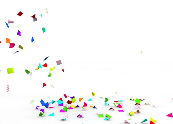 Helder en kleurrijk confetti vliegt op de verdieping — Stockfoto