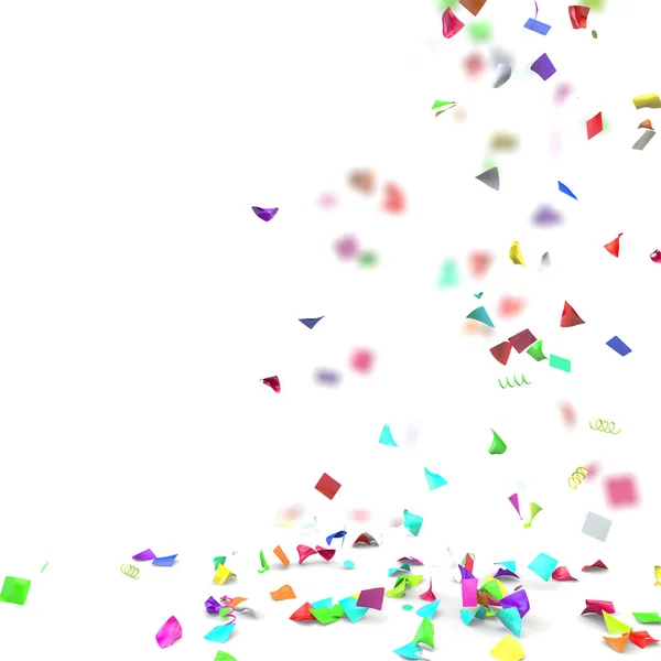 Bright and colorful confetti flying on the floor — Stock Photo, Image