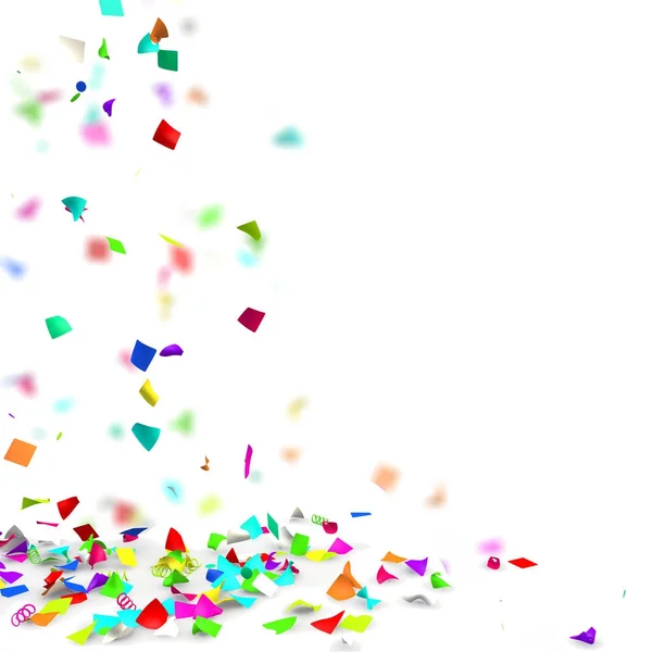 Bright and colorful confetti flying on the floor — Stock Photo, Image