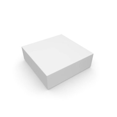 Ürün ve ürünler beyaz izole arka planda beyaz boş kutu