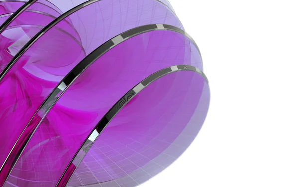 Abstract futuristic background pink glass geometric shapes — Stock Photo, Image