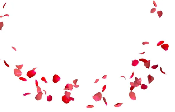 As pétalas de rosa vermelhas voam em um círculo. O centro espaço livre para suas fotos ou texto — Fotografia de Stock