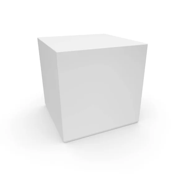 Boîte blanche vide pour produits et marchandises sur fond blanc isolé — Photo