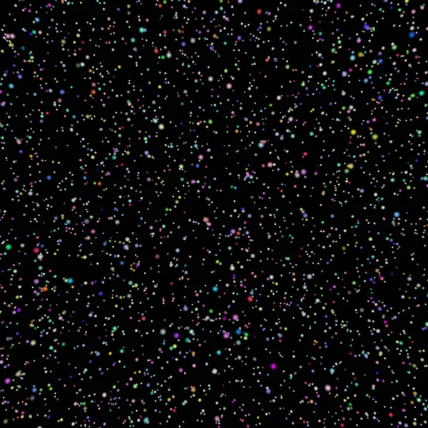 Abstract seamless texture of multicolored dots on a black background — Stock Photo, Image