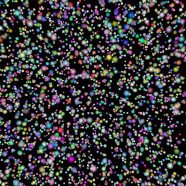 Абстрактная бесшовная текстура разноцветных точек на черном фоне — стоковое фото