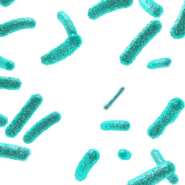 Bacterias verdes dentro del cuerpo sobre un fondo blanco aislado — Foto de Stock