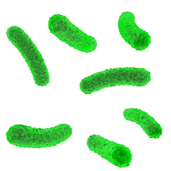 Zelené bakterie v těle na bílém pozadí izolované — Stock fotografie