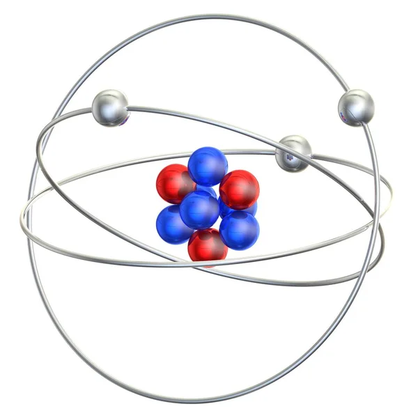 Abstract structure of an atom on a white background — Stock Photo, Image