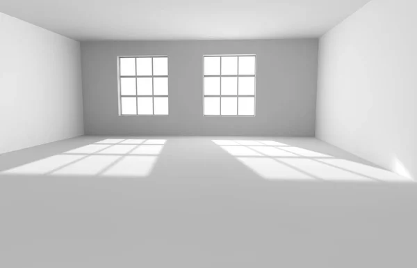 Camera bianca vuota con la finestra illuminata — Foto Stock