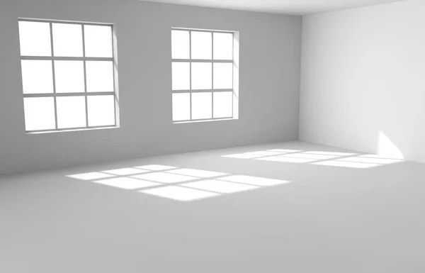 Empty white room with the lighted window — Stock Photo, Image