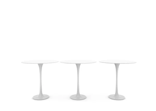 Drei Tische auf einem langen Bein. gibt es freien Raum für Ihr Design. weißer isolierter Hintergrund — Stockfoto
