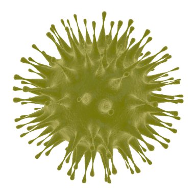 İnsan vücudunda COVID-19 virüsü. İzole edilmiş beyaz arka plan. 3B illüstrasyon