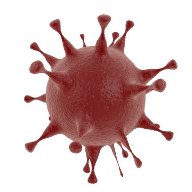 İnsan vücudunda COVID-19 virüsü. İzole edilmiş beyaz arka plan. 3B illüstrasyon