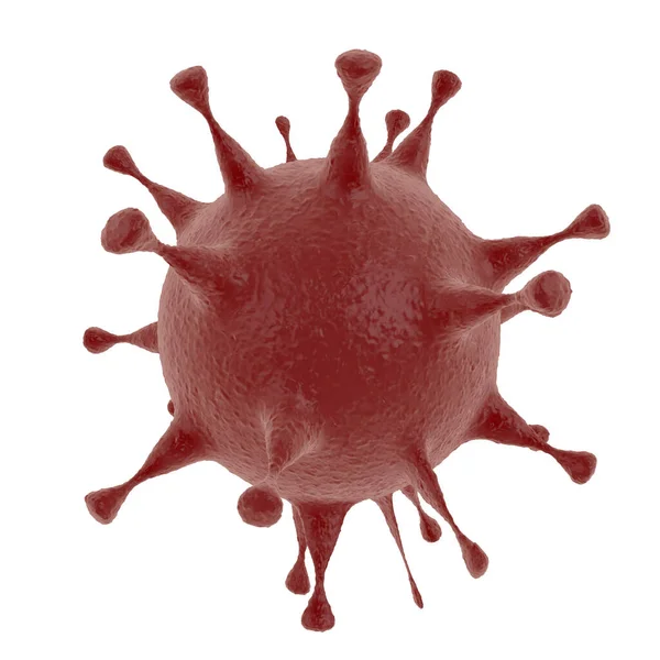 Virus Covid Cuerpo Humano Fondo Blanco Aislado Ilustración — Foto de Stock