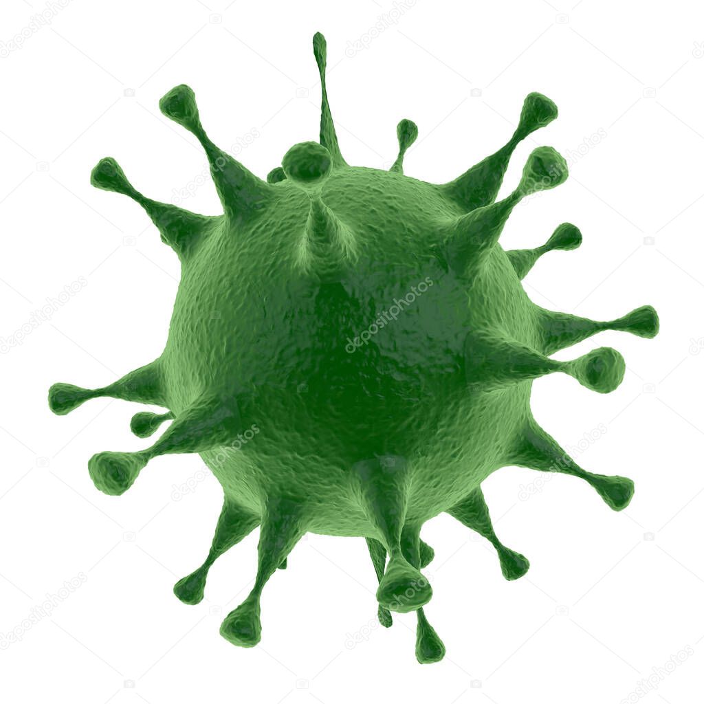 COVID-19 virus in the human body. Isolated white background. 3D illustration