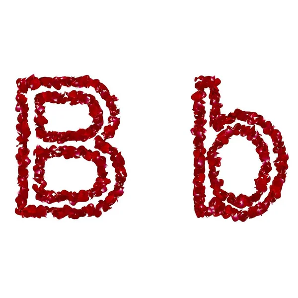 Буква Складається Пелюсток Червоної Троянди Ізольований Білий Фон — стокове фото