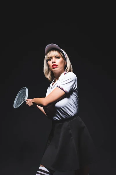 Beautiful woman with tennis racket — Free Stock Photo