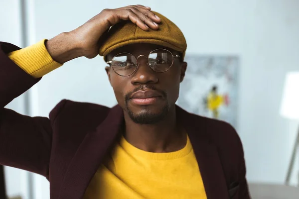 Fashionable african american man in cap — Stock Photo, Image