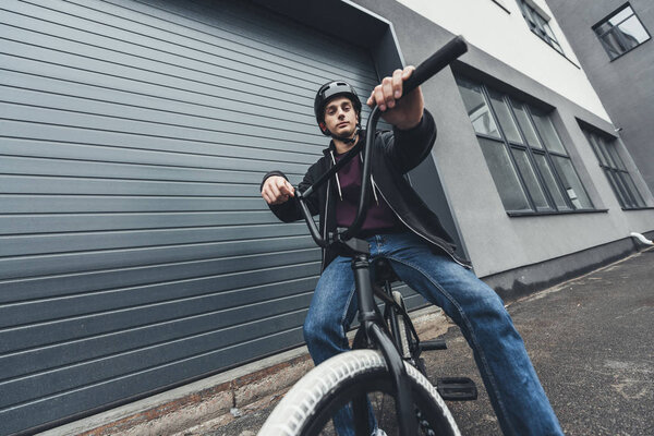 bmx biker on street