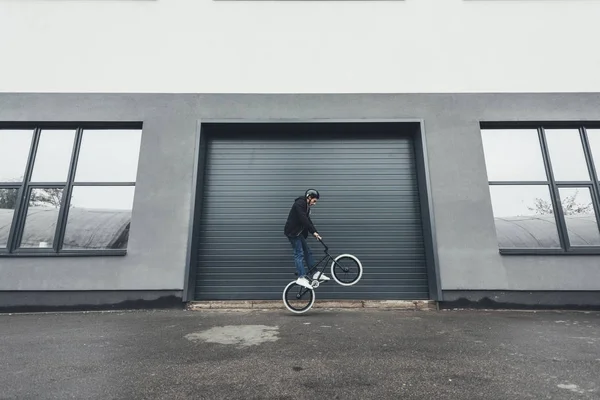 bmx biker on street