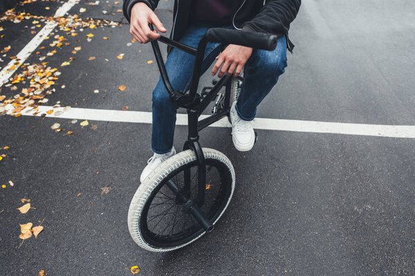 bmx biker on street