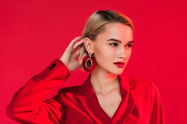 Fashionable girl with earrings — Stock Photo, Image