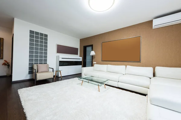 View Empty Modern Living Room — Stock Photo, Image