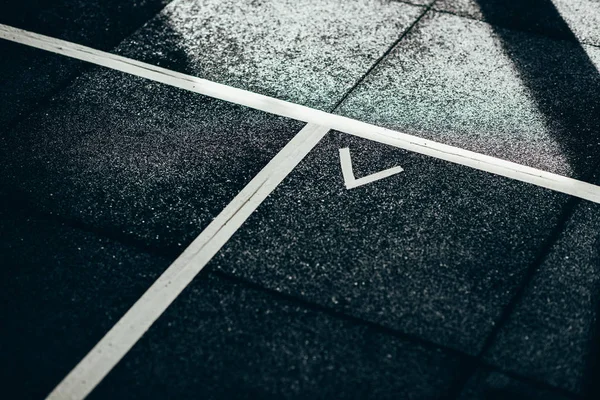 Floor markings at gym — Stock Photo