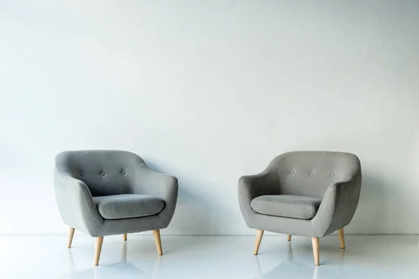 Two gray armchairs — Stock Photo