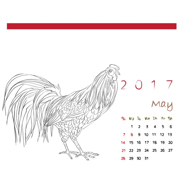Mei 2017 kalender — Stockfoto