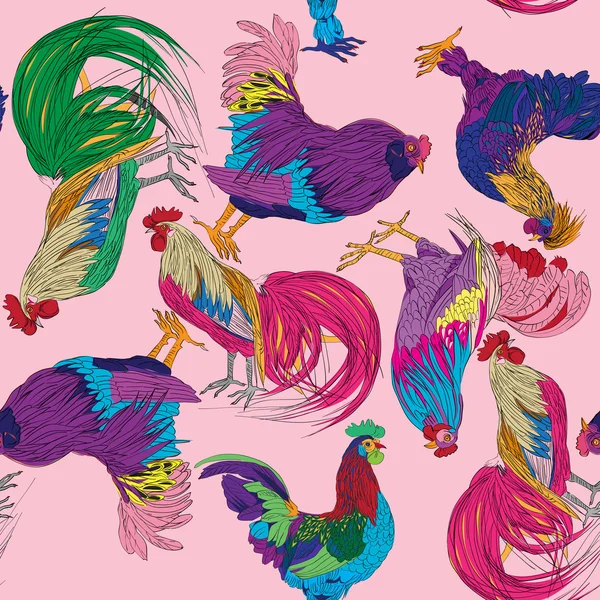 Roosters yellow pattern — Stock fotografie