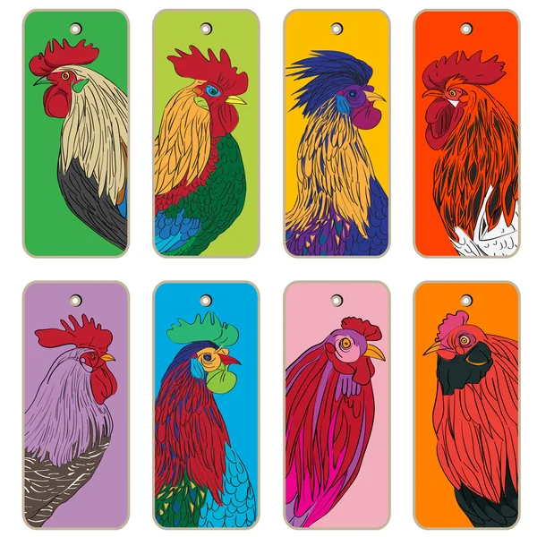 Roosters price tags — Stockfoto