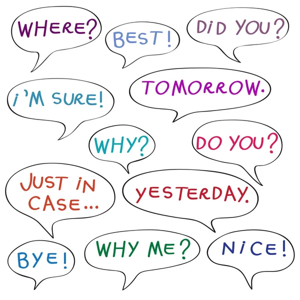 Color words speech bubbles — Stock Photo, Image