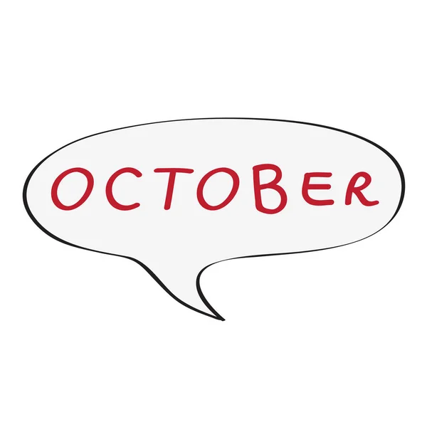 Oktober pratbubblan — Stockfoto