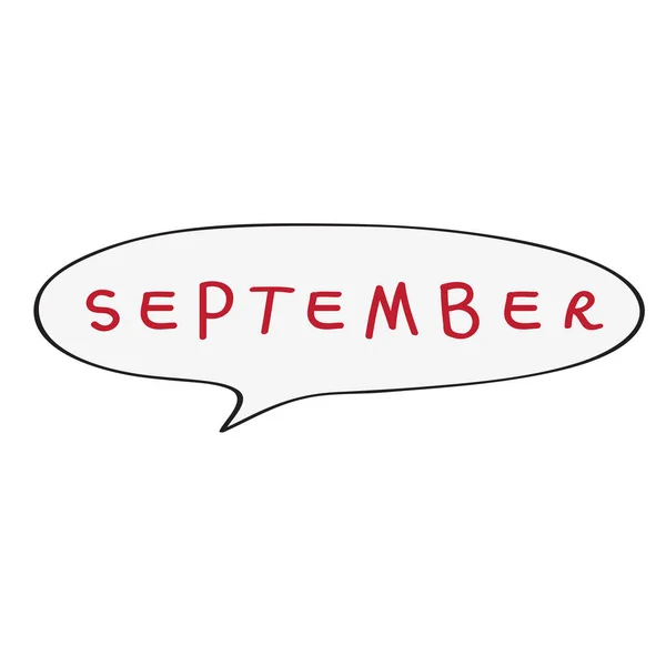 September tekstballon — Stockfoto